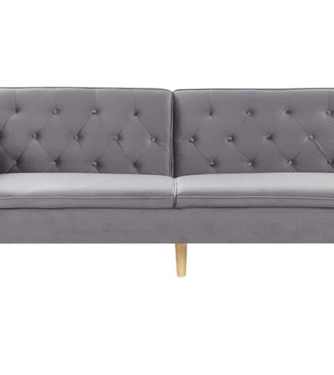 Sofas Beliani  | Velvet Sofa Bed Grey Bardu