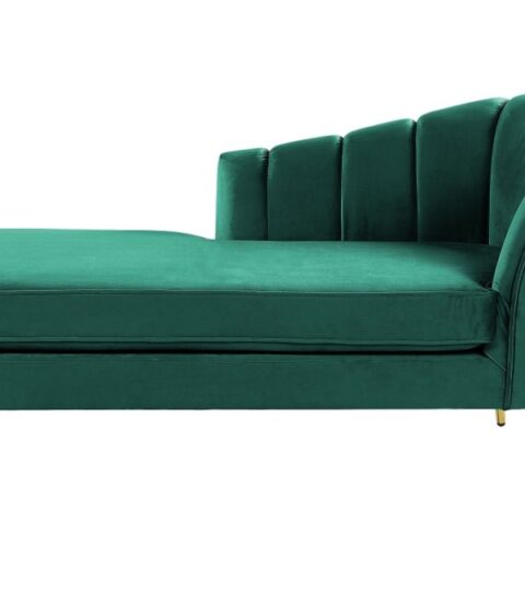 Sofas Beliani  | Right Hand Velvet Chaise Lounge Emerald Green Allier