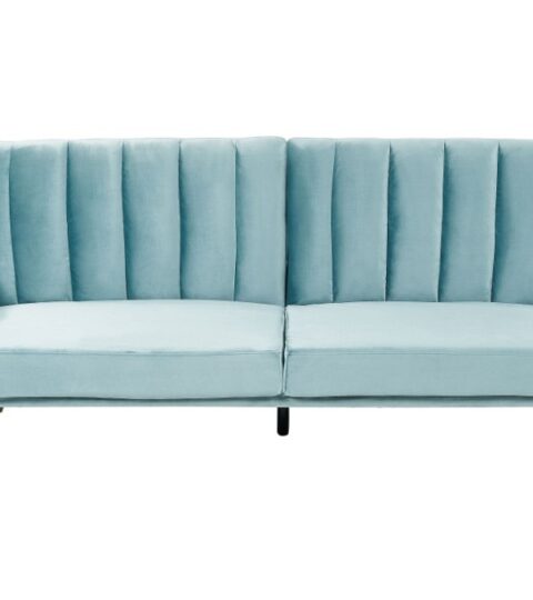 Sofas Beliani  | Velvet Sofa Bed Light Blue Vimmerby