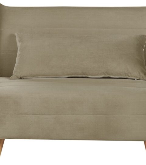 Sofas Beliani  | Velvet Single Sofa Bed Olive Green Setten