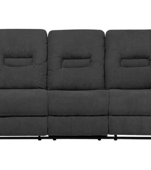 Sofas Beliani  | 3 Seater Fabric Manual Recliner Sofa Grey Bergen