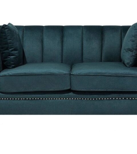 Sofas Beliani  | 2 Seater Velvet Fabric Sofa Teal Gaula