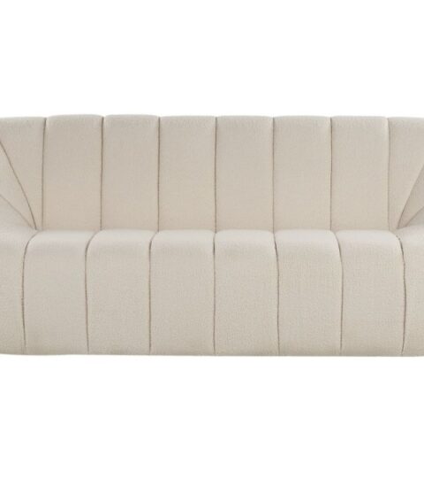 Sofas Beliani  | 3 Seater Boucle Fabric Sofa White Lomma