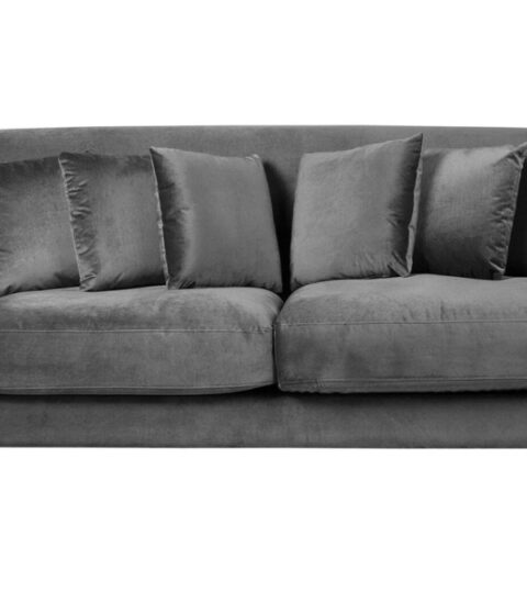 Sofas Beliani  | 3 Seater Velvet Sofa Grey Eike