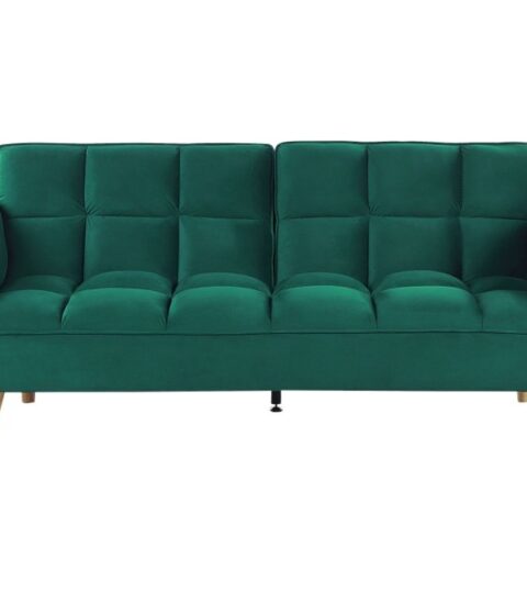 Sofas Beliani  | Velvet Sofa Bed Green Asby