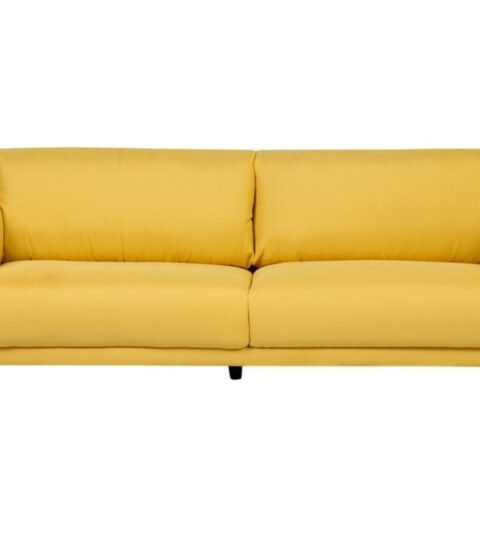 Sofas Beliani  | 3 Seater Fabric Sofa Yellow Nivala