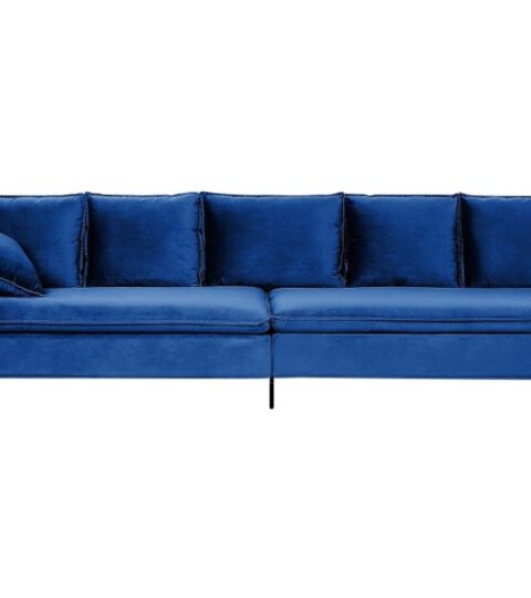 Sofas Beliani  | Velvet Sofa Navy Blue Aure