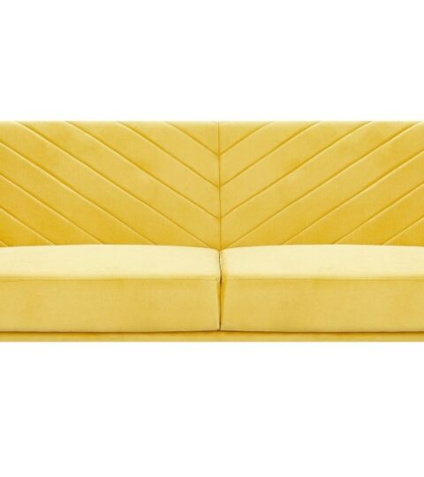 Sofas Beliani  | Velvet Fabric Sofa Bed Yellow Senja