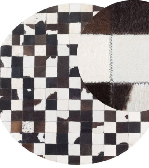 Teppiche Beliani  | Teppich Kuhfell Schwarz-Weis 140 Cm Patchwork Bergama