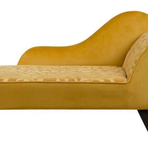 Sofas Beliani  | Right Hand Velvet Chaise Lounge Yellow Biarritz