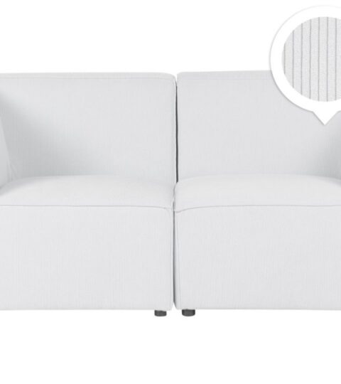 Sofas Beliani  | 2 Seater Modular Jumbo Cord Sofa Off White Lemvig