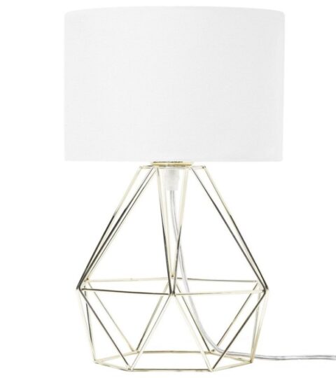 Lampen & Leuchten Beliani  | Tischlampe Weis / Gold 35 Cm Geometrisch Maroni