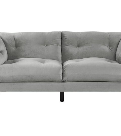 Sofas Beliani  | 3 Seater Velvet Sofa Grey Lenvik