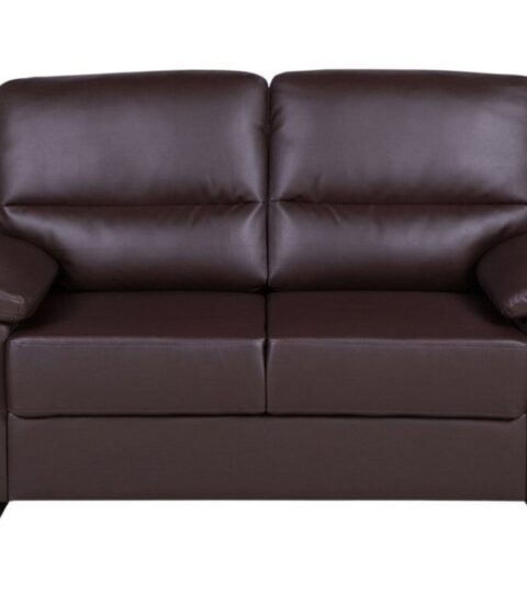 Sofas Beliani  | 2 Seater Faux Leather Sofa Brown Vogar