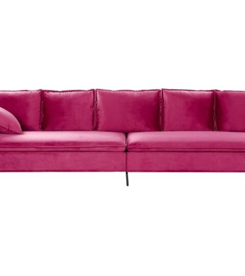 Sofas Beliani  | Velvet Sofa Fuchsia Pink Aure