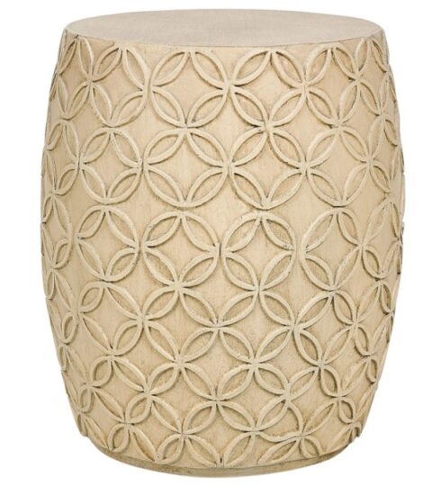 Tische Beliani  | Beisttelltisch Beton Hellbeige Rund 33 Cm Zogno