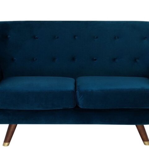 Sofas Beliani  | 2 Seater Velvet Sofa Navy Blue Bodo