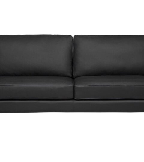 Sofas Beliani  | 3 Seater Leather Sofa Black Savalen