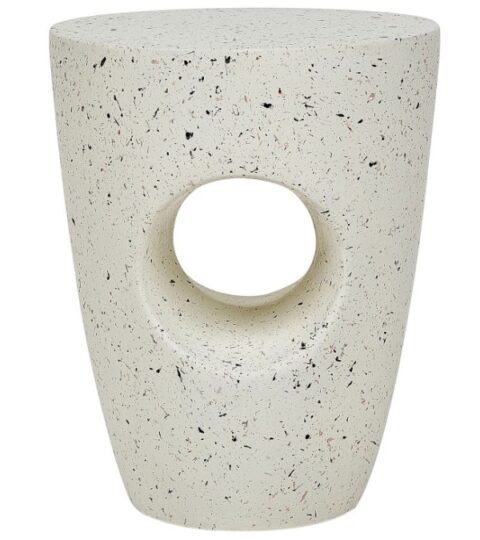 Tische Beliani  | Beisttelltisch Beton Weis Terrazzo Optik Rund 37 Cm Edolo