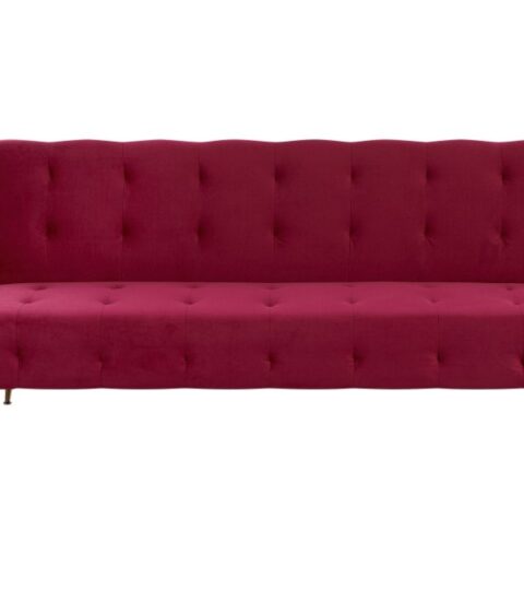 Sofas Beliani  | Velvet Sofa Bed Burgundy Selnes