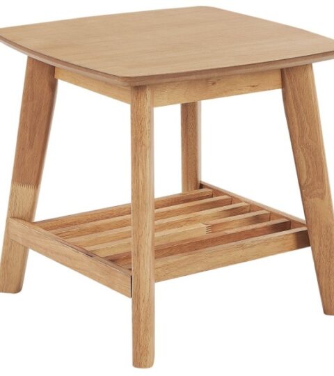 Tische Beliani  | Beistelltisch Heller Holzfarbton Quadratisch 50 X 50 Cm Tulare