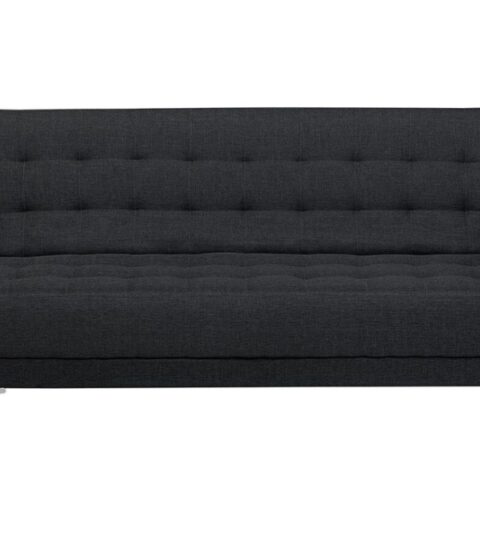 Sofas Beliani  | 3 Seater Fabric Sofa Bed Graphite Grey Aberdeen