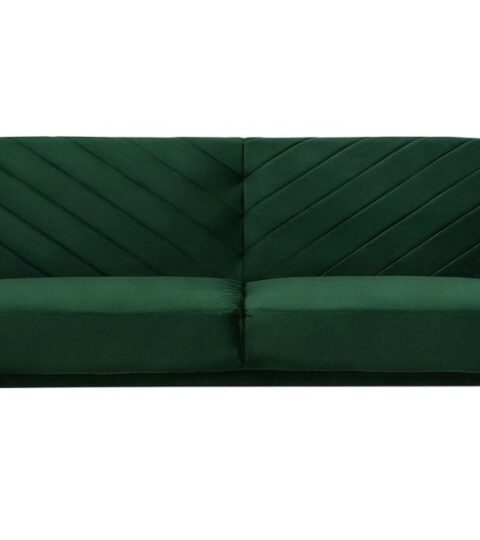 Sofas Beliani  | Velvet Fabric Sofa Bed Green Senja