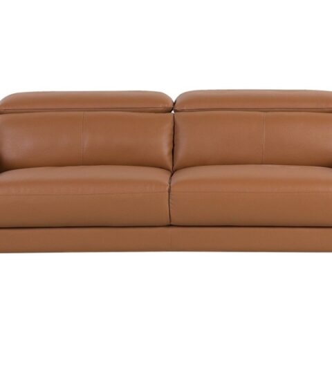 Sofas Beliani  | 3 Seater Leather Sofa Golden Brown Narwik