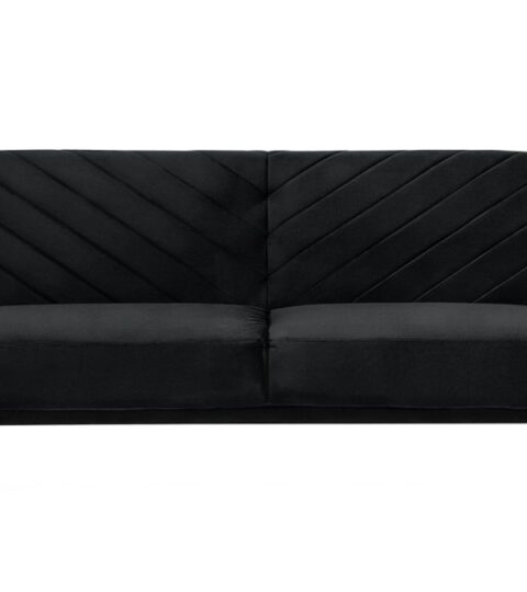 Sofas Beliani  | Velvet Fabric Sofa Bed Black Senja