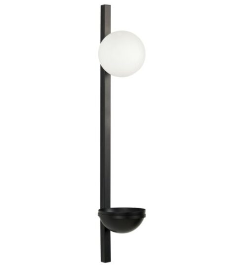 Lampen & Leuchten Beliani  | Wandleuchte Mit Blumentopf Metall Schwarz / Weis Kugelform Isabella