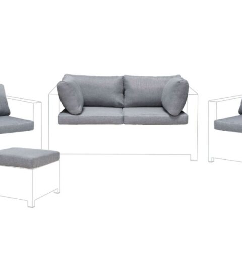 Heimtextilien Beliani  | Set Kissenbezuge Fur Lounge Set Milano Grau