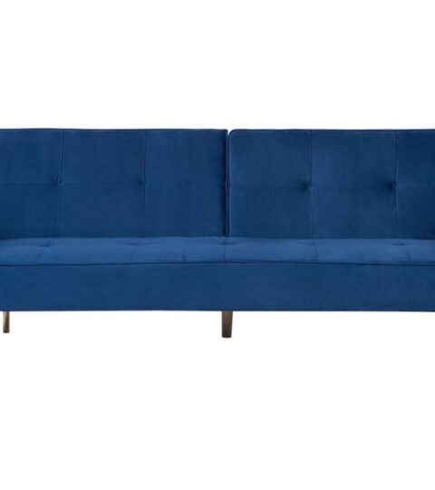 Sofas Beliani  | Velvet Sofa Bed Blue Visnes