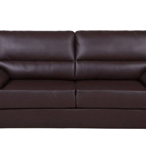 Sofas Beliani  | 3 Seater Faux Leather Sofa Brown Vogar